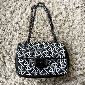 Karl Lagerfeld Paris Agness Black and White Crossbody Bag
